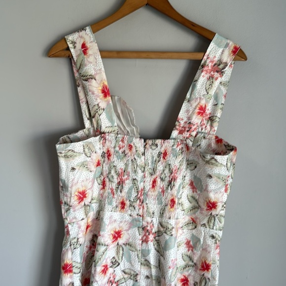 NEW Rebecca Taylor Kamea Fluer Bow Midi Dress in Snow Combo. 12 - Picture 8 of 13